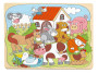 Puzzle na desce - Domácí veselá zvířátka