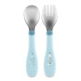 Lžička a vidlička nerez - teal 18 m+ Chicco