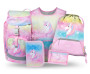 Set 5 Airy Rainbow Unicorn: batoh, penál, sáček, zástěra, peněženka Baagl