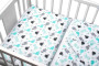 3-dílná sada Mantinel s povlečením Dinosauři bílá 135x100 cm Baby Nellys