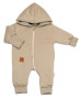 Bavlněný overálek s kapucí, rukavičky, botky, 3D Nature taupe, Baby Nellys