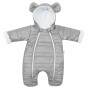 Zimní kojenecká kombinéza s kapucí a oušky New Baby Pumi grey