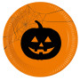 Talíře papírové EKO "Halloween" s dýní 23 cm 8 ks