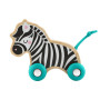 Dřevěná postrkovací lev a zebra