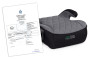 Dětský podsedák do auta ISOFIX i-Size s držákem na nápoje, pro výšku 125–150 cm šedý