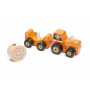 Traktor s vlekem - dřevěná skládačka s magnetem Cubika