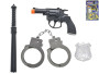 Policejní set 4 ks - pistole klapací 14 cm s doplňky
