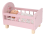 Postýlka pro panenky dřevěná s peřinkou Pink Little Dutch