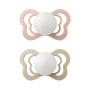 Bibs dudlíky kaučuk ortodonické 2 ks Couture 6-36 měsíců Blush-Vanilla Noční 2. JAKOST