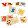 Dřevěné puzzle - krmení zvířátek
