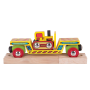 Vagon s buldozerem + 2 koleje Bigjigs Rail